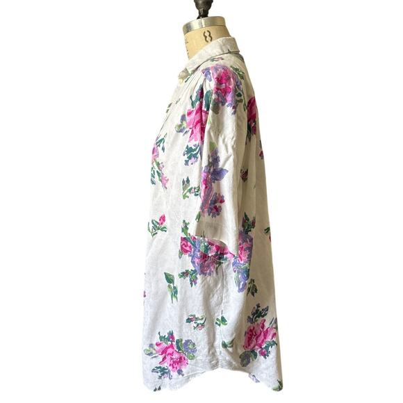 Vintage Laura Ashley Oversized Floral Buttondown Shirt Size Large - Picture 3 of 6